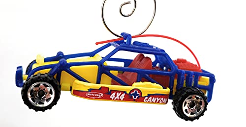 Dune Buggy Sand Rail Blue Yellow Christmas Ornament