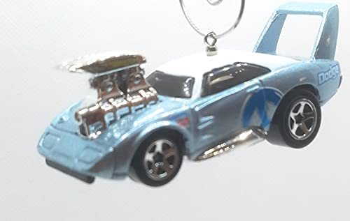 1969 Dodge Charger Daytona Blueish Silver White Roof Christmas Ornament