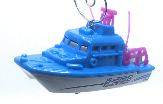 Sea Rescue Boat Blue White Purple Christmas Ornament