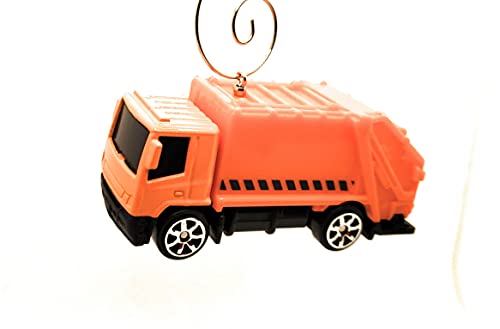 Trash Garbage Truck  Orange Christmas Ornament