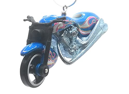 Scorchin' Scooter Motorcycle Blue Pink Flames Christmas Ornament