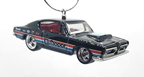 1968 Hemi Plymouth Barracuda Black Christmas Ornament