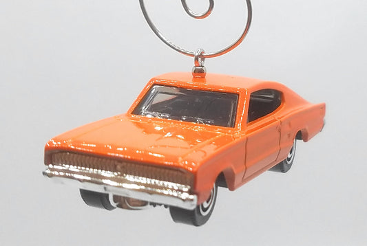 1966 Dodge Charger Orange Christmas Ornament