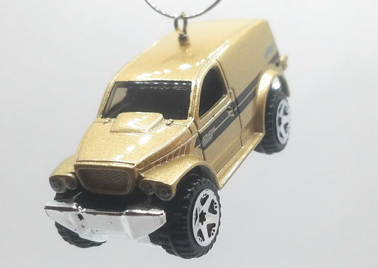 1999 Dodge Power Wagon Light Gold Black Side Stripes Christmas Ornament