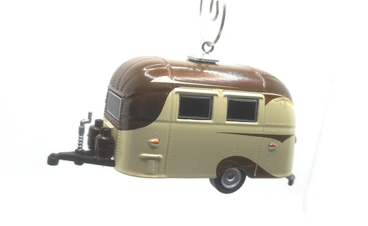 Airstream 16' Bambi Trailer Cream Brown Christmas Ornament