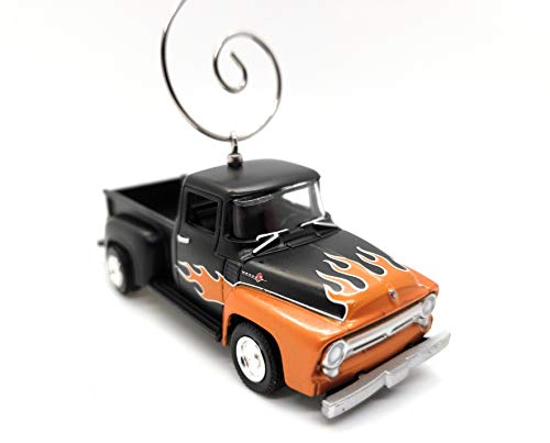 1956 Ford F-100 Truck Custom  Diecast Black Christmas Ornament