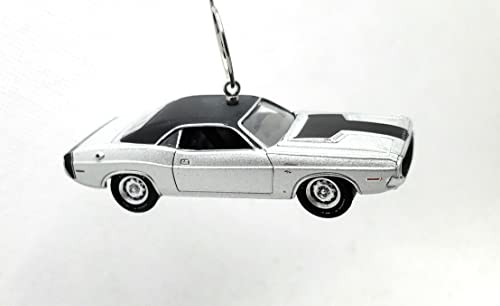 1970 Dodge Challenger R/T Silver Black Christmas Ornament