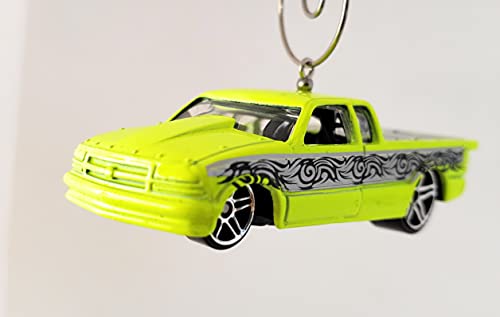1998 Pro Stock Chevy S10 Neon Yellow with cat Christmas Ornament
