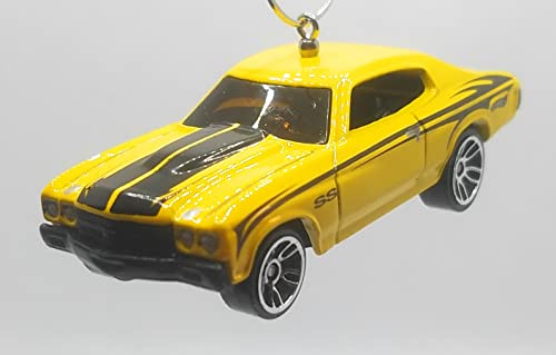 1970 Chevelle SS Yellow Black Stripes Christmas Ornament