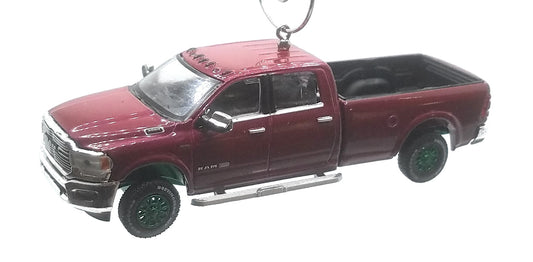 2022 Dodge Ram 3500 Limited Longhorn Maroon Green Rims LMT ED Christmas Ornament