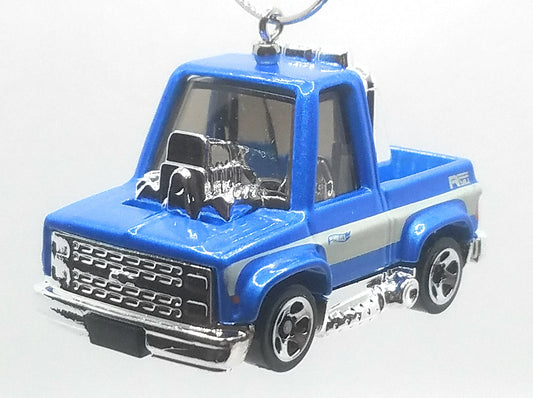 1983 Chevy Silverado Truck Tooned Blue White Stripes Christmas Ornament