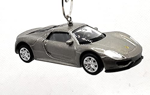 Porsche 918 Spyder Silver Chrome Wheels Christmas Ornament