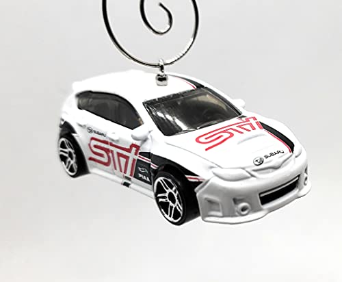 Subaru WRX ST1 White Red Christmas Ornament