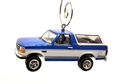 1992 for Ford Bronco XLT  Blue White Christmas Ornament