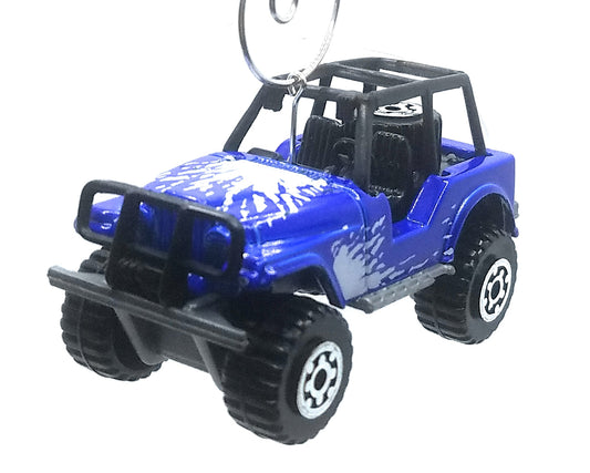 Jeep 4x4 Offroad Blue Christmas Ornament