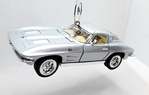 1963 Chevy Corvette Stingray Silver Large Christmas Ornament