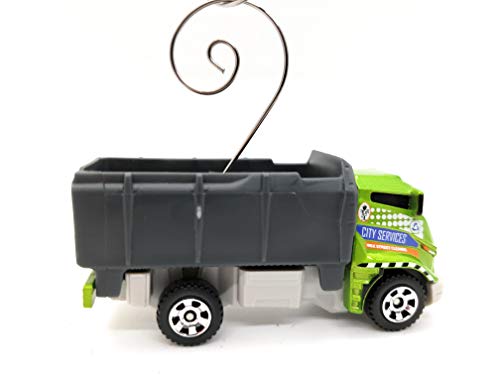 Tilt n Tip Dump Truck Custom  Diecast Green Christmas Ornament