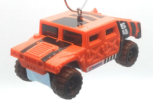 Humvee Orange Black Christmas Ornament