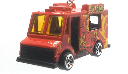 DJ Booth Truck Red Yellow Orange Decals Christmas Ornament