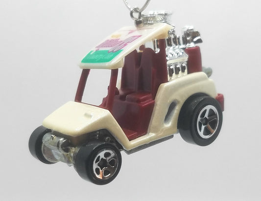 Golf Cart White Red Miller CC Christmas Ornament