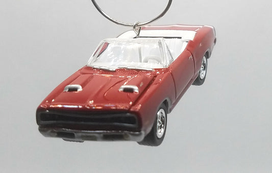 1969 Dodge Coronet R/T Convertible Dark Red/White Interior Christmas Ornament