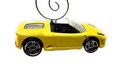 Ferrari F430 Spider Yellow Convertible Christmas Ornament