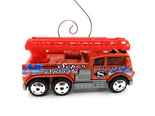 Hook & Ladder Fire Truck Car Custom  Diecast Christmas Ornament