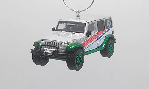 Ltd Ed 2015 Jeep Wrangler JKU Grey Green Christmas Ornament