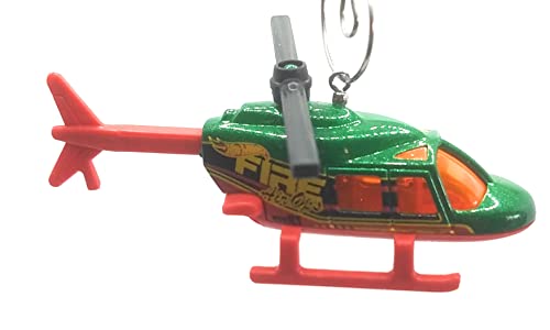 Helicopter Green Red Fire Air Ops Christmas Ornament