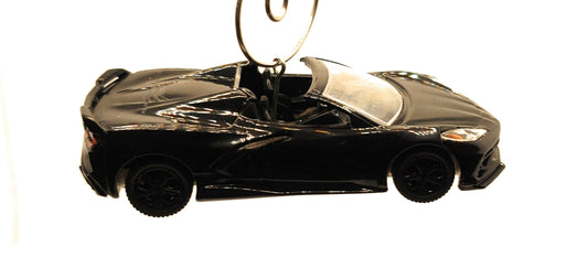 2021 Chevy Corvette Stingray C8 Black Christmas Ornament