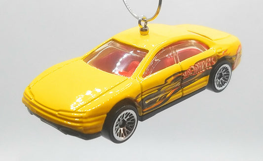 Oldsmobile Aurora Yellow Black Flames Christmas Ornament