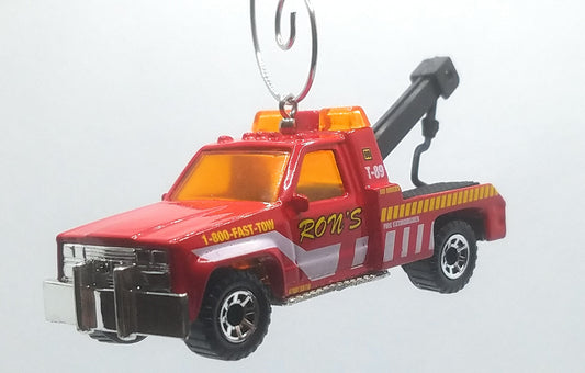 GMC Wrecker Tow Truck Red Black Christmas Ornament