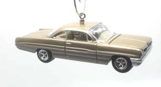 1961 Pontiac Catalina Goldish Gray Christmas Ornament