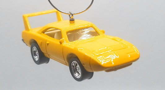 Plymouth Superbird Yellow/White Interior Christmas Ornament