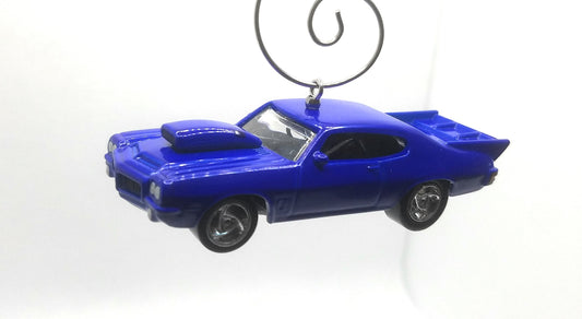 Pontiac GTO Dark Blue Christmas Ornament