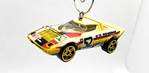 Lancia Strato Yellow with Clear Windows Christmas Ornament