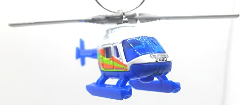 Rescue Chopper Helicopter White Blue Christmas Ornament