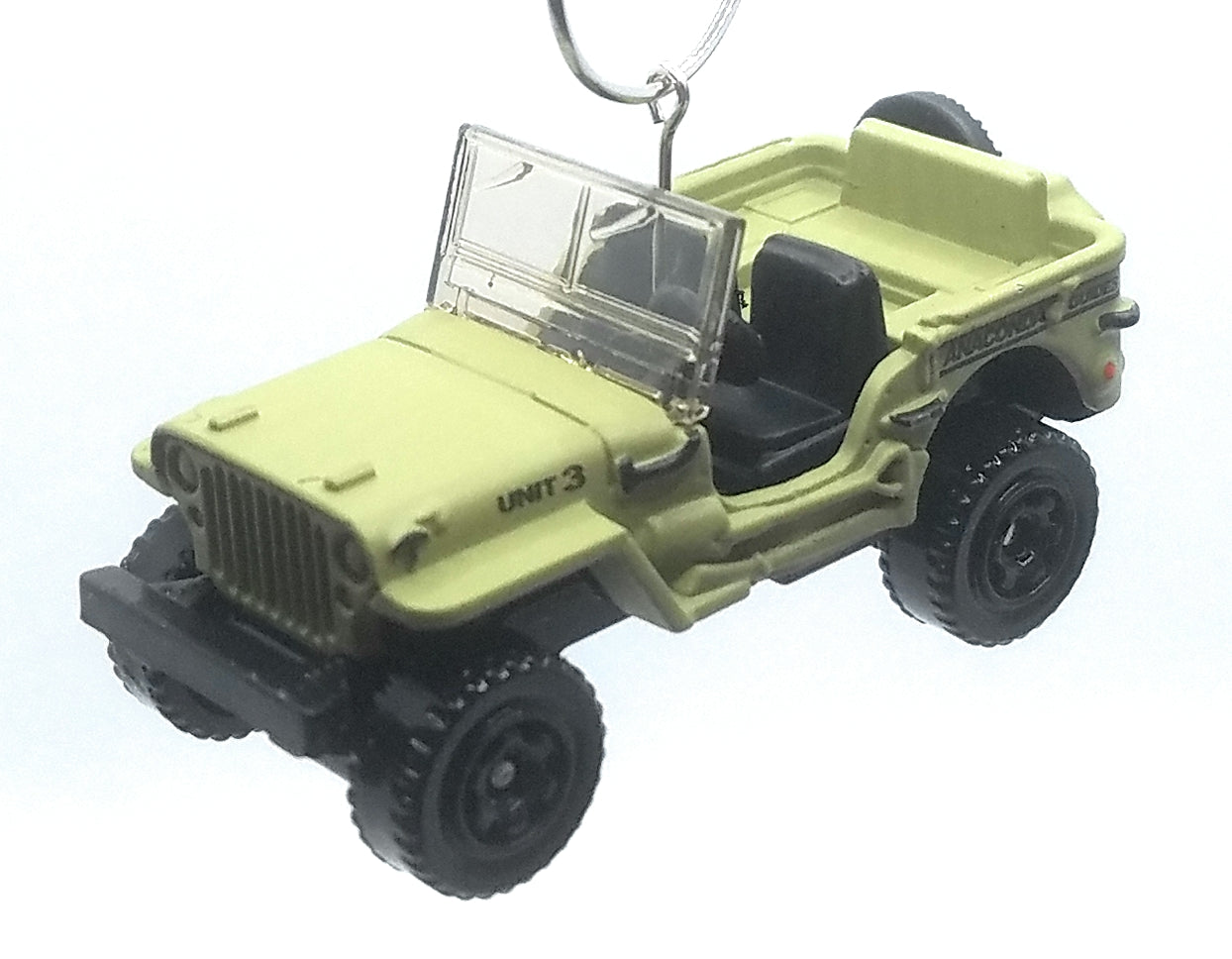 Willys Jeep Aaconda Guides Green Black Christmas Ornament