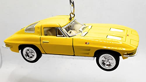 1963 Chevy Corvette Stingray Yellow Large Christmas Ornament