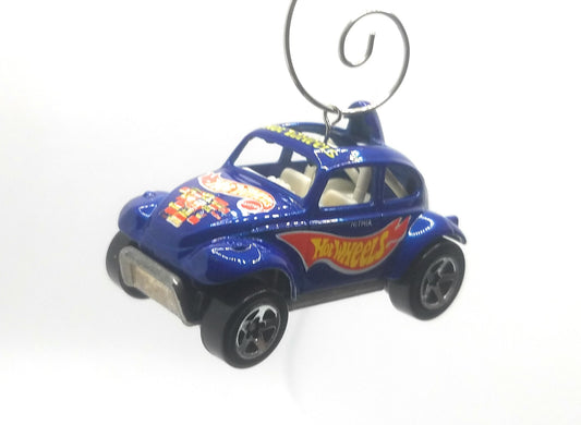 Volkswagen Beetle Blue with HW Logo Christmas Ornament