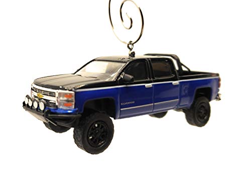 2015 Chevy Silverado Truck Custom  Blue Christmas Ornament