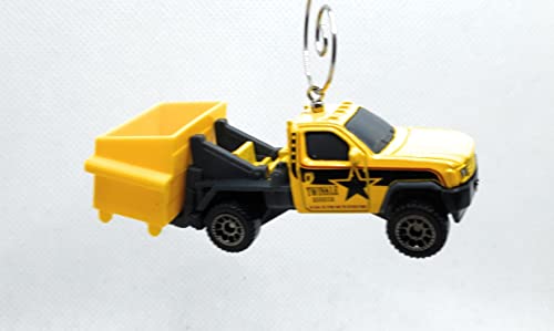 Trash Garbage Dumpster Delivery Truck Yellow Black Christmas Ornament