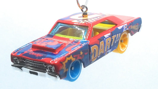 1968 Dodge Dart Red Blue Yellow Art Car Christmas Ornament
