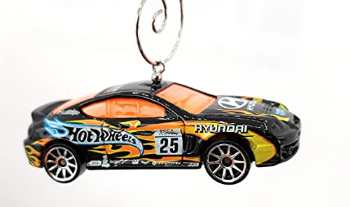 Hyundai Tiburon Black Flames Christmas Ornament