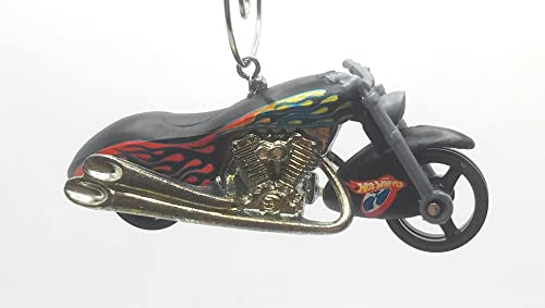 Scorchin' Scooter Motorcycle Black Red Flames Christmas Ornament