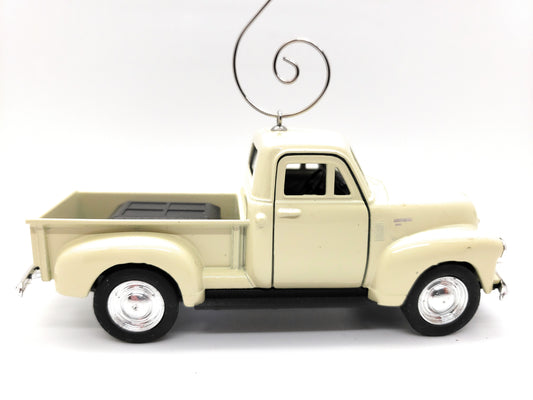 1953 Chevrolet 3100 Pickup Large Custom  1:34 Diecast Cream Christmas Ornament