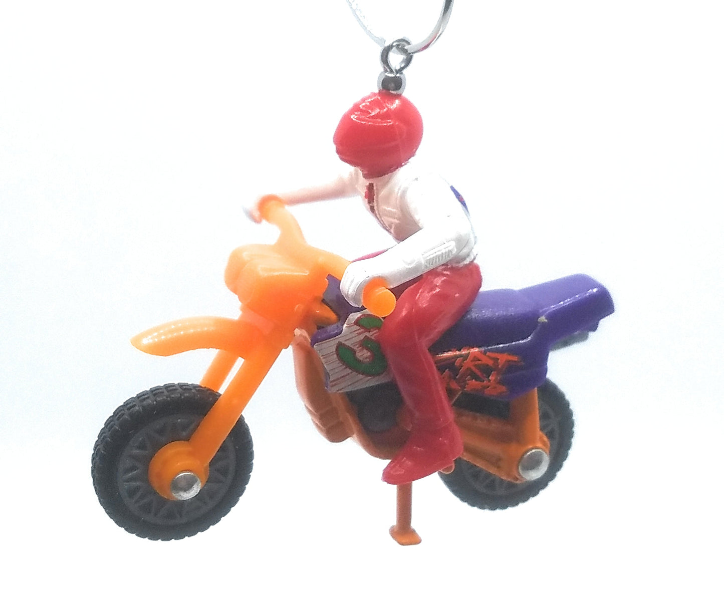 Dirt Bike Motorcycle Orange Red Purple Christmas Ornament