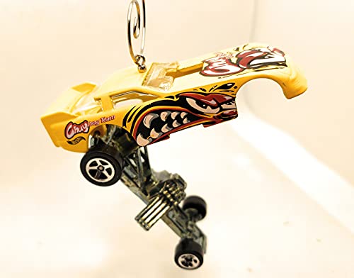 Funny Car Dragster Yellow Christmas Ornament