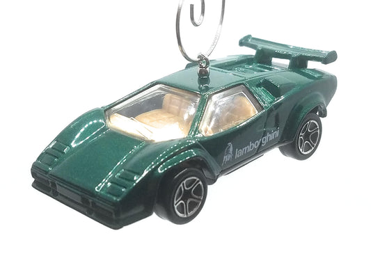 Lamborghini Countach LP 500S Green Christmas Ornament