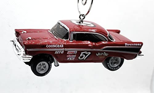 1957 Chevy Bel Air Red Race Car Christmas Ornament